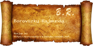 Borovszky Rajmunda névjegykártya